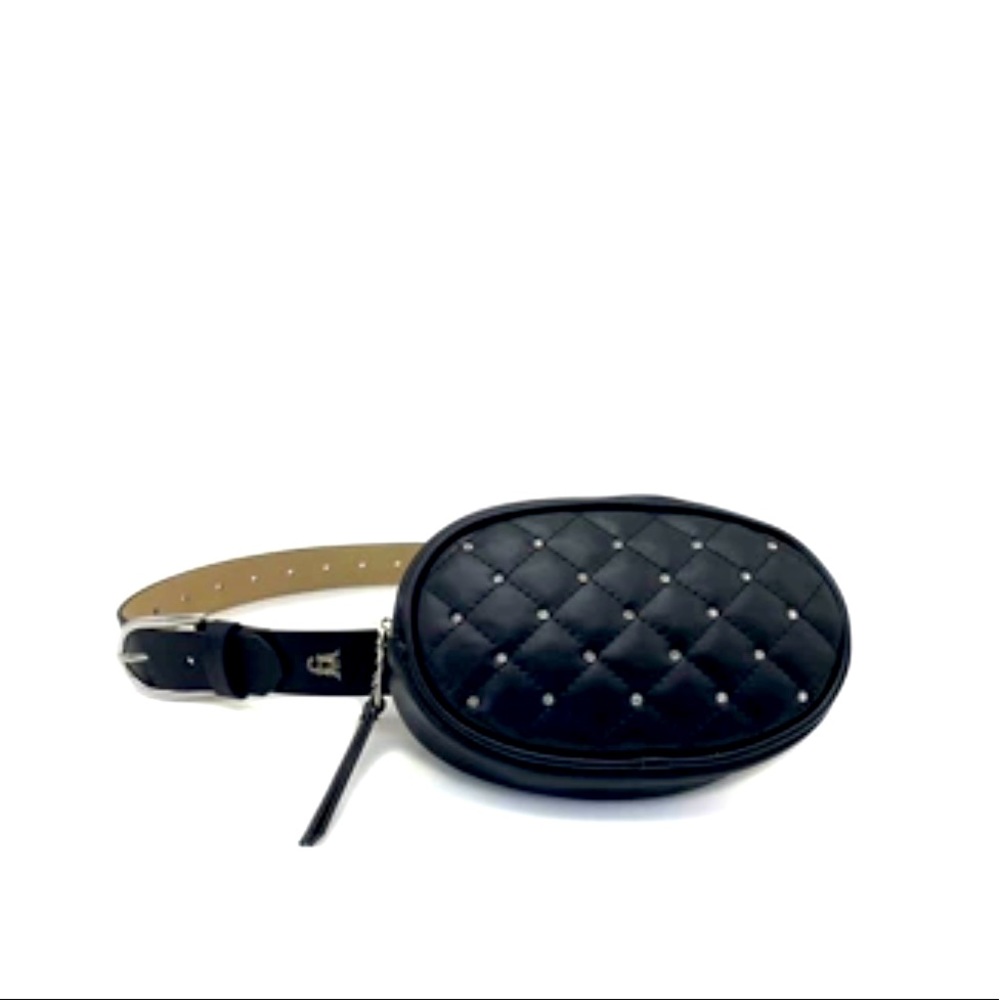 SOLD***Steve Madden Rhinestone Embellished Pintuck Belt Bag